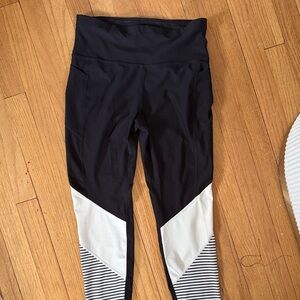 Xersion Black and White Colorblock Leggings